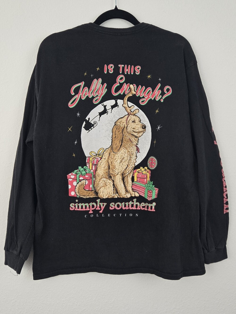 Black Simply Southern Christmas Long Sleeve Top